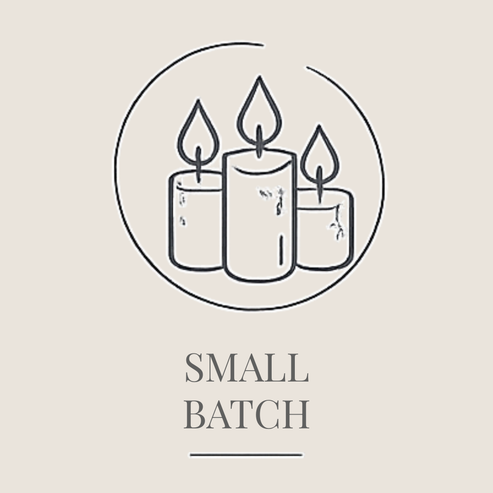 Three candles icon representing small-batch handcrafted production